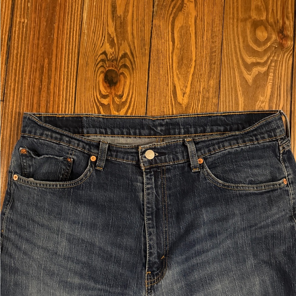 Levi's Men's Straight Fit Blue Jeans - Picture 2 of 5